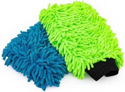 Auto Hub Microfiber Vehicle Washing  Hand Glove(Pack Of 2)