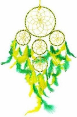 lucky dream crafts Feather Windchime(22 inch, Yellow, Green)