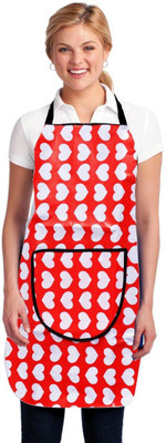 n g products Polyester Home Use Apron - Free Size(Red, White, Single Piece)