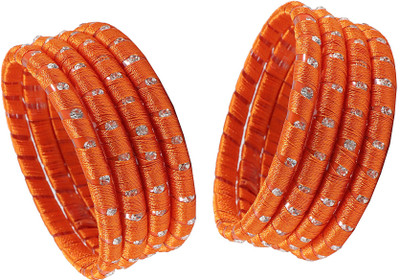 ZULKA Glass Zircon Bangle Set(Pack of 8)