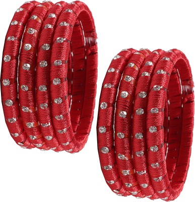 ZULKA Glass Zircon Bangle Set(Pack of 8)