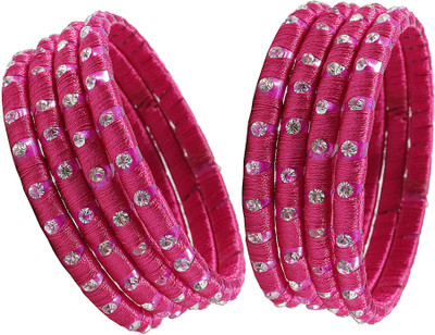 ZULKA Glass Zircon Bangle Set(Pack of 8)