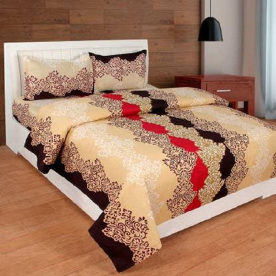 ATRI FAB 144 TC Polycotton Double Printed Flat Bedsheet(Pack of 1, Multicolor)
