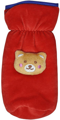 Kidsify New Born Baby Soft Velvet Feeding Bottle Cover with Attractive Cartoon on The Front Suitable for 240ml(Red)