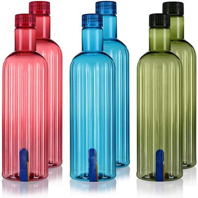 AVAIKSA 1000 ml PET Bottle(Pack of 6, Multicolor)