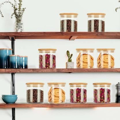 escora Glass Grocery Container  - 270(Pack of 9, Clear)