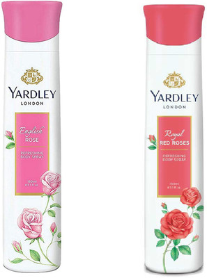 Yardley London Royal Red Rose, English Rose Deodorant Spray  -  For Men & Women(300 ml, Pack of 2)