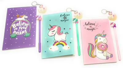 Tera13 unicorn A5 Diary ruled 100 Pages(Multicolor, Pack of 9)