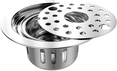 Prestige Floor Stainless Steel Push Down Strainer(8.5 cm Set of 1)