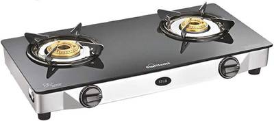 SUNFLAME Star 2 burner SS gas stove Stainless Steel, Glass Manual Gas Stove  (2 Burners)
