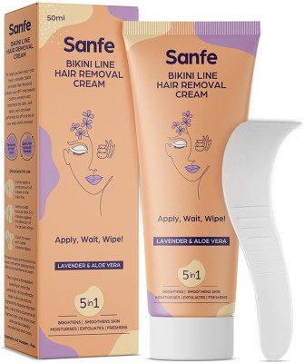 Sanfe Bikini Line Hair Removal Cream 50g - Natural and Safe for sensitive skin - Lavender, Aloe Vera, Shea Butter Cream Cream(50 g)