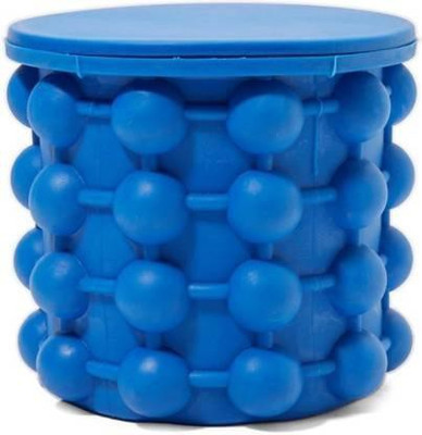 Freya 1 L Silicone Silicone Ice Cube Mould, Space Saving Ice Ball Maker, Ice Cube Bucket 2in1 with Silicon Lid for Home, Party & Picnic Ice Bucket(Blue)