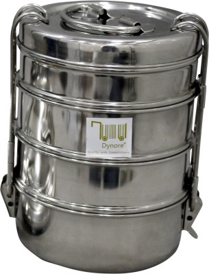 Dynore Stainless steel Clip Tiffin for Compartment 4 Containers Lunch Box(1750 ml)