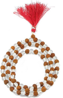 Tanishq Bbeads Rudraksha Sphatik Mala 108 Beads for Pooja Jaap Mala For Shiv ji & Parvati Beads, Crystal Wood Crystal Chain Crystal Crystal Chain