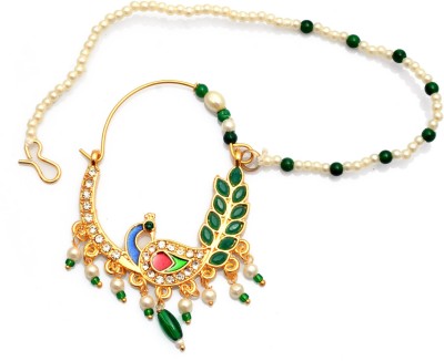 mohit jewellers Zircon Gold-plated Plated Brass Nathiya