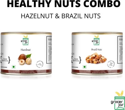 GROCERJAR HEALTHY NUTS COMBO BRAZIL NUTS & HAZELNUT Brazil Nuts, Hazelnuts(2 x 200 g)