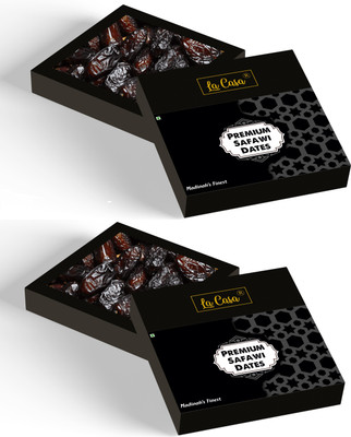 La Casa Premium Safawi Dates | Combo Pack of 2 | Kalmi Khajoor | From Al Madina, Saudi Arabia | Organic | Dry Dates(2 x 350 g)