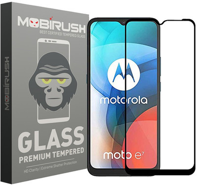 MOBIRUSH Edge To Edge Tempered Glass for Moto E7 PLUS(Pack of 1)