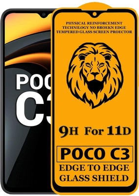 SEVEN7STAR Edge To Edge Tempered Glass for POCO C3(Pack of 1)