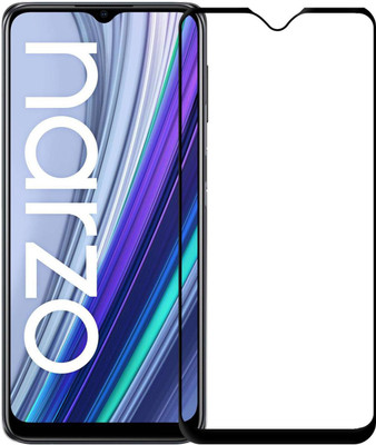 Karpine Edge To Edge Tempered Glass for Realme Narzo 30A(Pack of 1)