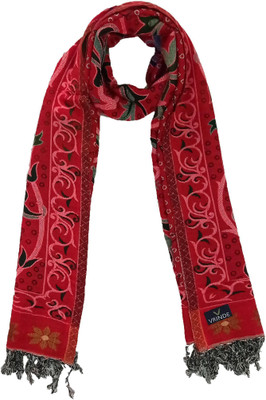 Vrinde Wool Self Design Women Shawl(Red)