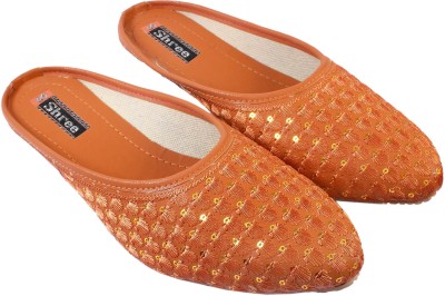 SHREE OL Ethnic Mule For Women(Brown , 4)