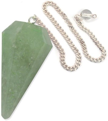 REIKI CRYSTAL PRODUCTS Green Jade Dowser Natural Crystal Dowser Reiki Healing Stone Pendulum Semi Precious Gemstone 6 Faceted Green Jade Pendulum 1 Inch Approx Decorative Showpiece  -  3 cm(Crystal, Green)