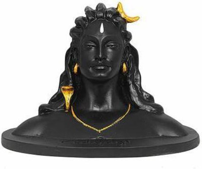 Shv Adiyogi God Adiyogi Bhagwan Shiv Ji Shiv Ji Dhyan Shiv Idol Shiv Ji Decorative Showpiece  -  12.5 cm(Polyresin, Black)