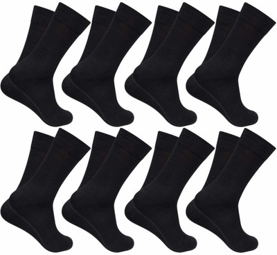 PinKit Men Solid Calf Length(Pack of 8)