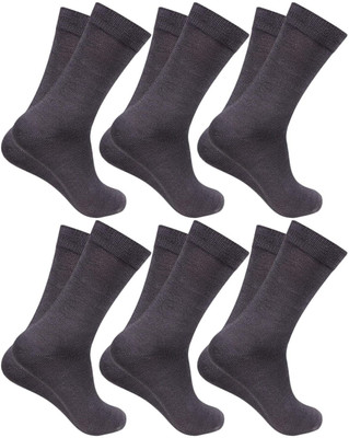 PinKit Men Solid Calf Length(Pack of 6)