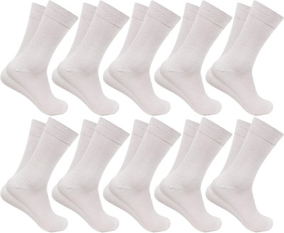 PinKit Men Solid Calf Length(Pack of 10)