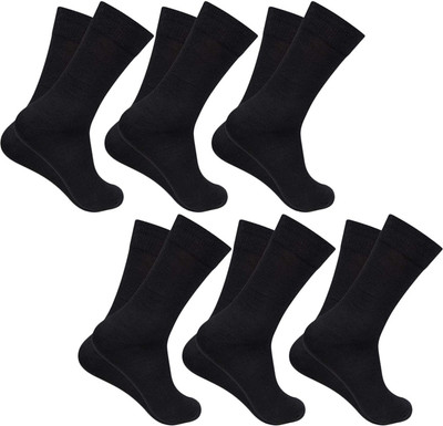 PinKit Men Solid Calf Length(Pack of 6)
