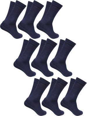 PinKit Men Solid Calf Length(Pack of 9)