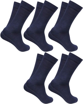 PinKit Men Solid Calf Length(Pack of 5)