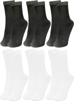 Neska Moda Boys & Girls Solid Mid-Calf/Crew(Pack of 6)