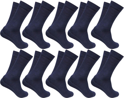PinKit Men Solid Calf Length(Pack of 10)