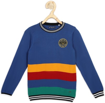 Allen Solly Woven Round Neck Casual Boys Multicolor Sweater