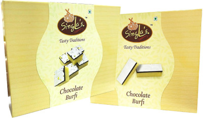 Singla Sweets Chocolate Barfi 400g Sweet Combo (Pack of 2 *400, 800g) Box(2 x 400 g)