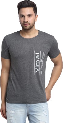 VIMAL JONNEY Typography Men Round Neck Grey T-Shirt