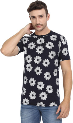 GLOBAL NOMAD Printed Men Round Neck Blue T-Shirt