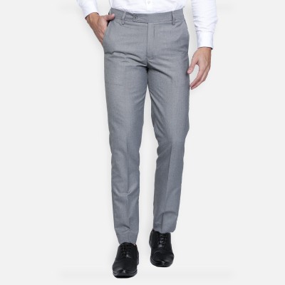 HAUL CHIC Slim Fit Men Grey Trousers