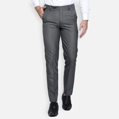 HAUL CHIC Slim Fit Men Grey Trousers