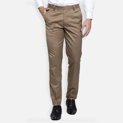 HAUL CHIC Slim Fit Men Brown Trousers