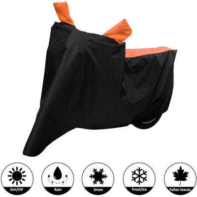 ALLEXTREME Waterproof Two Wheeler Cover for Universal For Bike(i-Praise, Black, Orange)