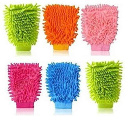 AIRSKY Microfiber Vehicle Washing  Hand Glove(Pack Of 6)