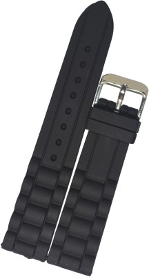 SURU Elite Ogive Tip R73 18 mm Silicone Watch Strap(Black)