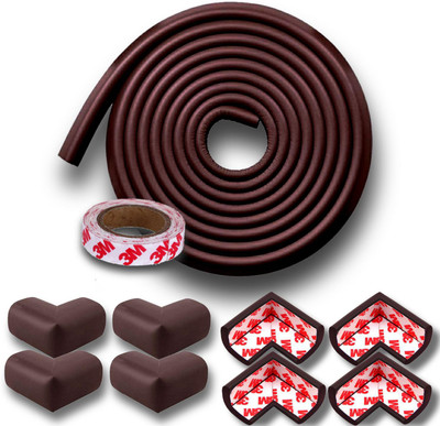 KidDough Baby Safety Combo | Edge & Protector (5 Meters Edge & 8 Guards)(Brown)
