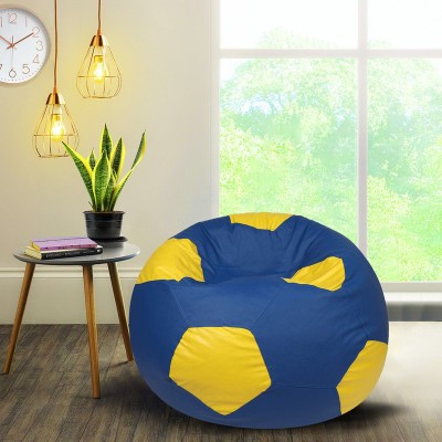 Devogue XXL Chair Bean Bag Cover  (Without Beans)(Blue, Yellow)