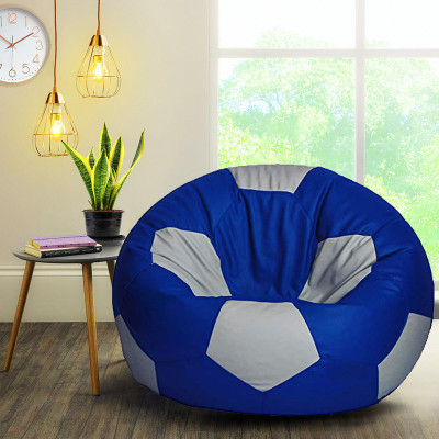 Devogue XXL Chair Bean Bag Cover  (Without Beans)(Blue, Grey)
