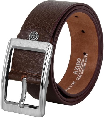 AZIBO Men Formal, Casual, Party, Evening Brown Genuine Leather Belt
